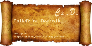 Csikány Dominik névjegykártya